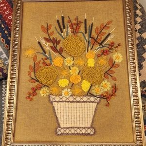 Vintage Paragon crewel "fall bouquet"